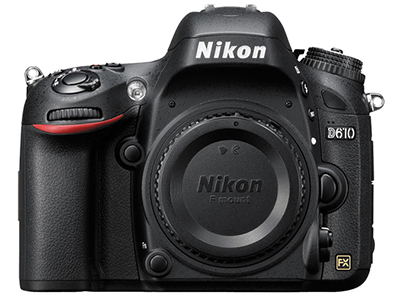 Nikon/尼康 D610(单机) 单反相机   传感器：全画幅（35.9*24mm）；有效像素：2426万；显示屏尺寸：3.2英寸；显示屏像素：92.1万像素液晶屏；连拍速度：支持（最高约6张/秒）；快门速度：30-1/4000秒；电池类型：锂电池；

