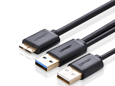 US140    ”USB3.0X2 轉Micro USB 3.0 鍍金頭 1米  雙取電
線規：AWG
OD：5.0MM
鋁箔袋包裝
”







