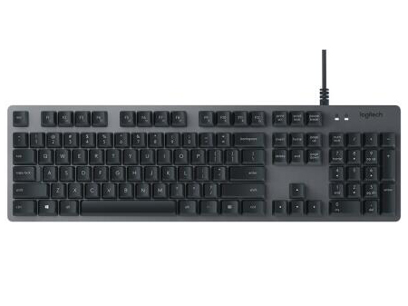 罗技K840办公机械键盘 有线机械键盘 办公机械键盘 铝合金面板4键编程