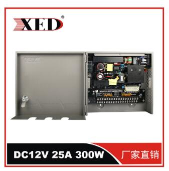 XED-25A12VX-18L深圳XED小耳朵箱式多路集中供電電源18路開關電源，每一路標準足功率12V25A，寬電壓AC100-240V輸入。 適用室內外多路接線使用。