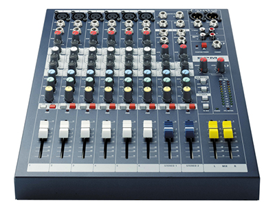声艺 EPM 6  (RW5734)  调音台  6路模拟调音台,8路单声道,两立体声 频率响应20Hz-20kHz(±5dB),话筒增益30dB
