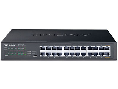 TP-LINK TL-SG1024DT  非网管交换机 钢壳 千兆 13英寸 可上机架 支持标准交换、VLAN隔离和网络克隆 
