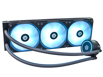ID-COOLING AURAFLOW X 360 RGB光效一體式水冷CPU散熱器 Auraflow 240是Frostflow 240L的RGB升級款，冷頭和風扇的燈光均帶RGB效果