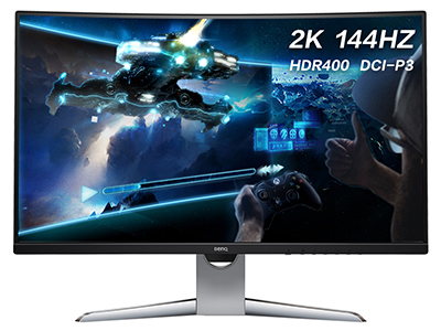 明基 EX3203R 31.5英寸 2K 144HZ 1800R升降曲面HDR400/FreeSync2 VA屏 电竞吃鸡游戏显示器