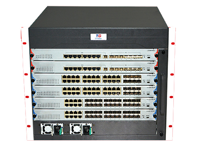 萬網博通 S7506A 機框式核心路由交換機擴展插槽 2個主控板插槽 4個業務模塊插槽 交換容量 7.68Tbps/12.8Tbps 包轉發速率 2280Mpps