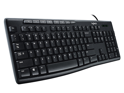 罗技 K200 有线键盘家用办公商务游戏笔记本台式电脑