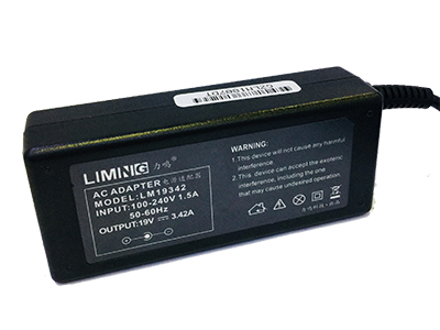 力鸣 适用惠普华硕笔记本电源适配器 19.5V3.33A /3.42A蓝口针电源