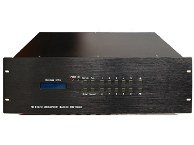 FiFi  MT-HB0808  混合矩阵主机机箱（可配输入2张4路卡、输出2张4路卡） ”主机支持8信号输入8信号输出                                  支持VGA、CVBS、S-Video、YPbPr、DVI，HDMI，SDI任意板卡输入；
 支持VGA、CVBS、S-Video、YPbPr、DVI，HDMI任意板卡输出；
 采用Contrex嵌入式处理器控制，运行速度更快，系统更稳定；
 采用液晶显示屏，可显示设备各通道的切换状态、支持一键快速查询功能，方便察看矩阵的切换状态；
 具