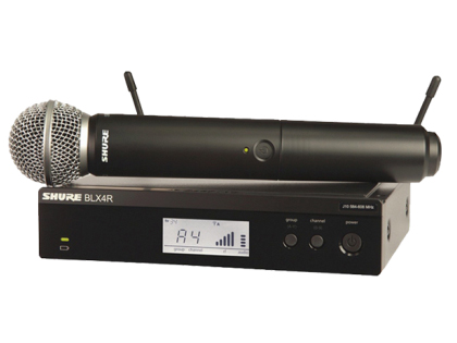 舒爾 SHURE BLX 系列BLX24R/PG58 具備QuickScan頻率選擇功能，配備值得信賴的PG58專業品質人聲話筒振膜，適用于領唱和伴唱演出應用