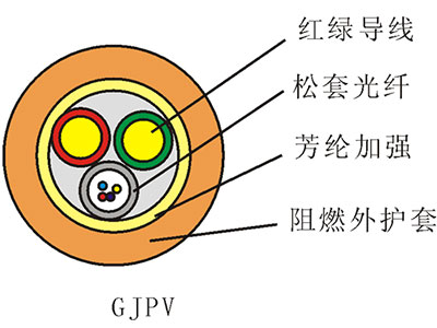天津立孚  标准松套管式加信号线室内光缆(GJPV)