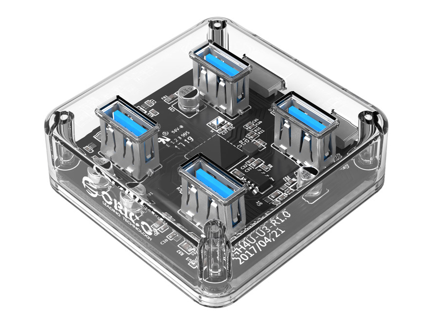 奥睿科 MH4U-U3 4口USB3.0透明桌面集线器