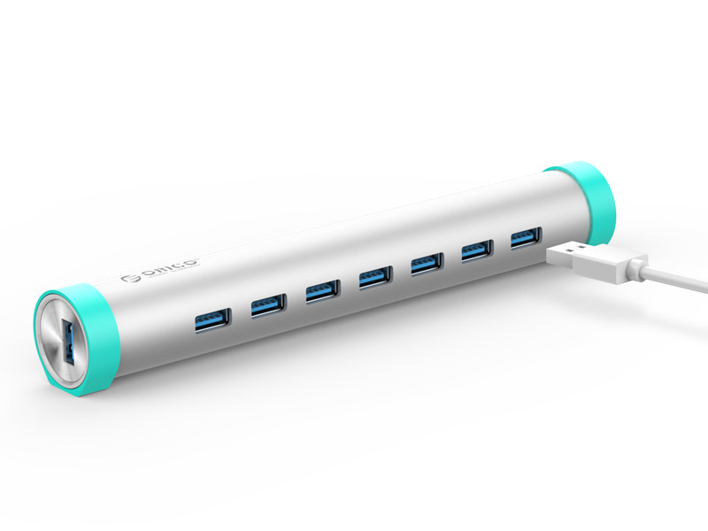 奥睿科 ARH7-U3 铝合金7口USB3.0集线器，创意圆筒设计