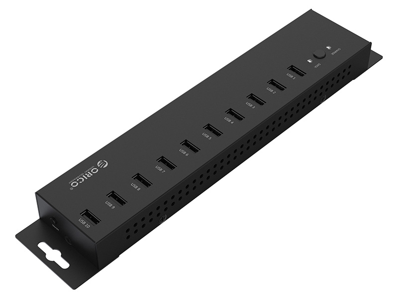 奥睿科 IH10P 10口USB2.0工业级集线器，60W大功率