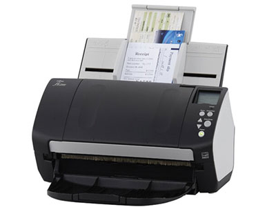 富士通fi-7160  双面自动高速彩色扫描仪A4馈纸式 文件发票身份证扫描