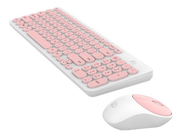富德 ik6630无线键鼠套装 无线鼠标无线键盘套装 无线静音鼠标 办公键鼠套装 电脑笔记本家用套装 白粉