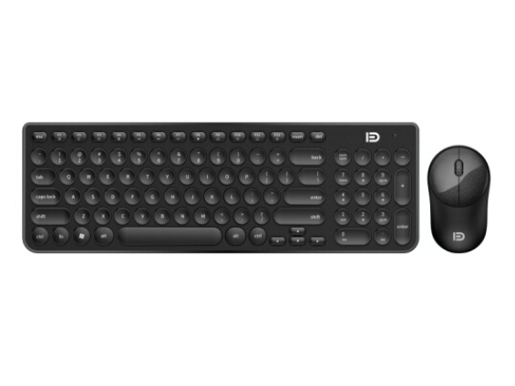 富德 ik6630无线键鼠套装 无线鼠标无线键盘套装 无线静音鼠标 办公键鼠套装 电脑笔记本家用套装 黑色