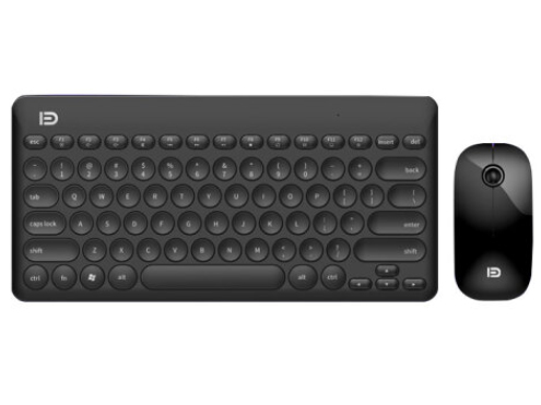 富德 ik6620无线键鼠套装 无线鼠标 无线键盘套装 无线静音键鼠套装 电脑笔记本办公家用套装 黑色