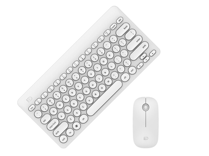 富德 ik6620无线键鼠套装 无线鼠标无线键盘套装 无线静音键鼠套装 电脑笔记本办公家用套装 白色