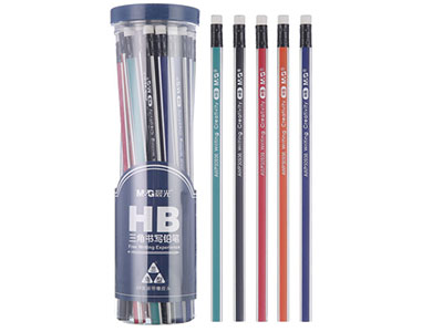 晨光  文具HB彩色抽条三角杆学生铅笔 多功能木杆铅笔