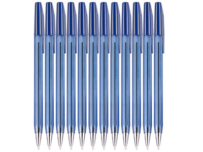 晨光 文具0.7mm蓝色简约办公圆珠笔 子弹头原子笔 便携中油笔
