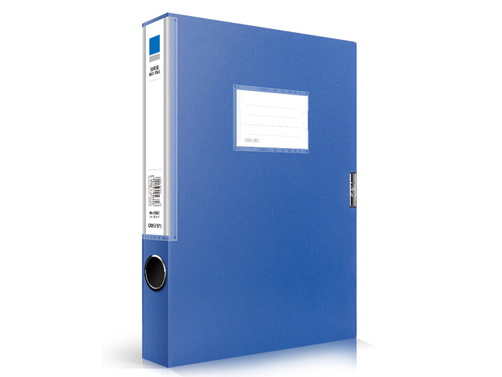 得力(deli)6只35mmA4塑料檔案盒 加厚文件盒 黨建資料盒 財務憑證收納盒 辦公用品33440藍色