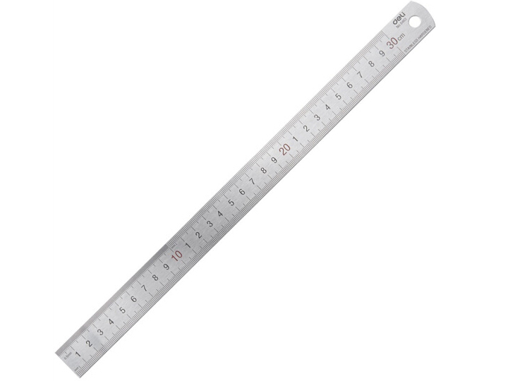 得力(deli)30cm不銹鋼直尺 測量繪圖刻度尺子 帶公式換算表 辦公用品 8463