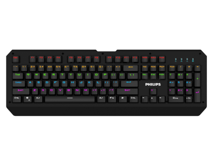 飛利浦 SPK8413 機械鍵盤 鍵盤鍵帽采用雙色注塑永不掉色 酷炫等效，隨心所欲 按鍵壽命高達6000萬次
