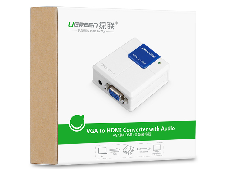 绿联（UGREEN）40224 VGA+音频转HDMI转换器