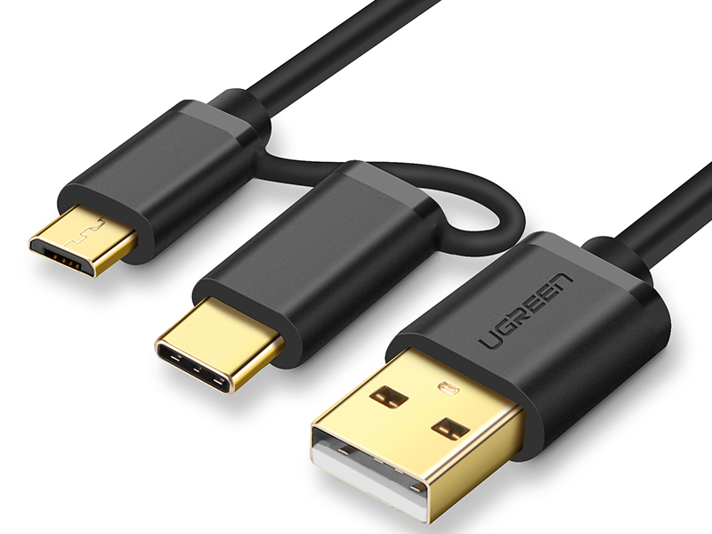 绿联（UGREEN）US142 USB2.0转Micro USB +Type-C数据线