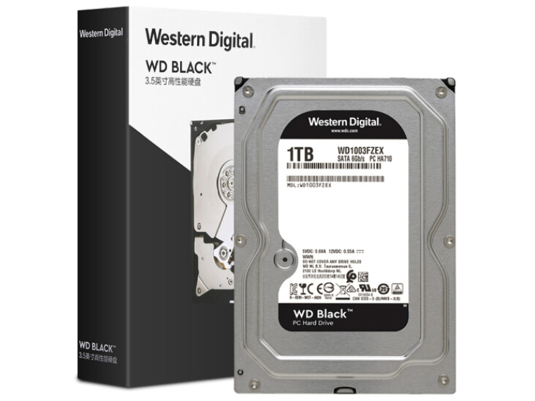 西部數據(WD)黑盤 1TB SATA6Gb/s 7200轉64M 臺式游戲硬盤(WD1003FZEX)