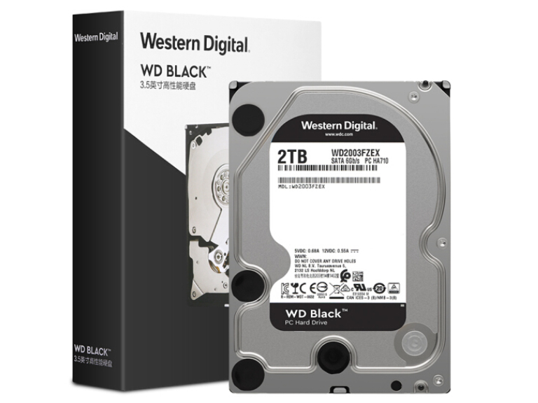 西部數據(WD)黑盤 2TB SATA6Gb/s 7200轉64M 臺式游戲硬盤(WD2003FZEX)