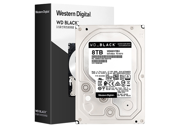 WD/西部數據 黑盤8TB SATA6Gb/s 7200轉 臺式游戲硬盤 WD8001FZBX
