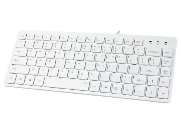 三巨 K8 USB白色小键盘 静音有线usb笔记本办公巧克力键盘