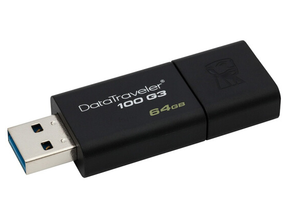 金士顿（Kingston））64GB USB3.0 U盘 DT100G3 黑色 滑盖设计 时尚便利