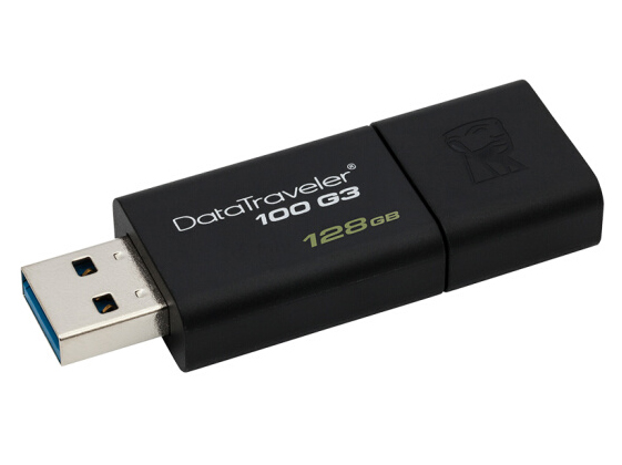 金士顿（Kingston））128GB USB3.0 U盘 DT100G3 读速130MB/s 黑色 滑盖设计 时尚便利