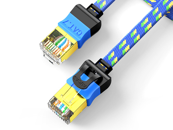 奥卡斯 CAT7 七类扁平编织跳线 速率可达万兆，频率达500MHz