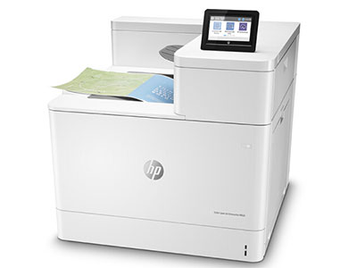 HP Color LaserJet Enterprise M856dn  A3彩色企业级激光打印机，首页输出时间11.0秒，打印速度黑彩同速46PPM；分辨率：1200dpi；内存：1G；打印负荷：175，000页/月；标配自动双面打印；
