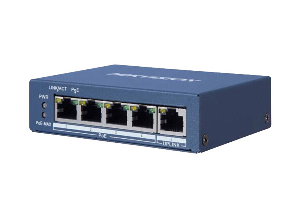 海康威视（HIKVISION) 8口百兆Web网管型poe交换机网络监控交换器家用网线分流分线器 DS-3E1105SP-E(低功率版)4口