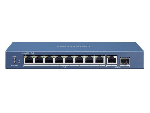 海康威视（HIKVISION) 8口千兆Web网管型poe交换机网络监控交换器家用网线分流分线器 DS-3E1510SP-E(低功率版)8口 
