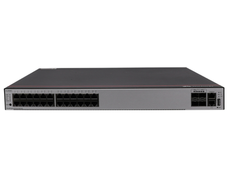 华为 S5735-S24T4X 交换机 交换容量≥336Gbps,包转发率≥108Mpps 24个10/100/1000Base-T以太网端口,4个万兆