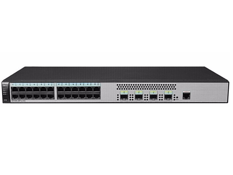 华为 S5720S-28P-LI-AC 交换机 交换容量≥336Gbps,包转发率≥51Mpps 24个10/100/1000Base-T以太网端口,4个