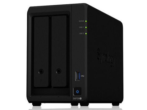 群晖（Synology）DS720+四核心2盘位NAS 磁盘列阵网络存储服务器 个人私有云网盘 黑色 IT爱好者 2盘位(无内置硬盘)