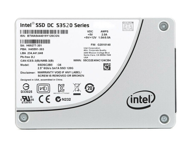 英特尔（Intel）DC S3520 240G静电包装数据中心SSD固态硬盘TLC颗粒SATA3接口 240GB