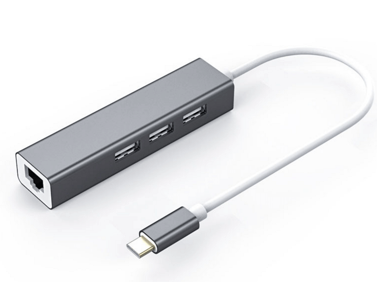 USB3.1 Type-C转百兆网卡+2.0HUB合金