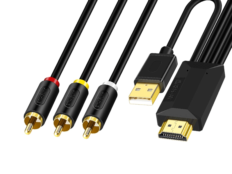 晶华 HDMI转3RCA线+供电