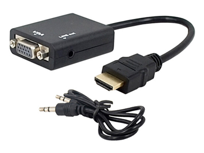 联鸿泰  HDMI转VGA线 带音频口高清线转换线/ 转换器 标准hdmi有音频有供电