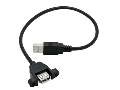 联鸿泰  USB2.0公对母延长线 带耳朵可固定 USB 锁螺丝面板线