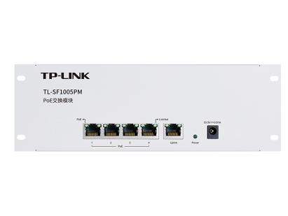 TP-LINK PoE交換模塊 POE供電交換機 即插即用 弱電柜安裝 TL-SF1005PM 5口百兆
