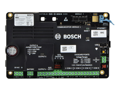 博世 B3512报警主机 使用8个板载防区和8个无线防区提供多达16个防区，从而实现灵活安装，同时具有周界和内部控制。支持键盘防区。