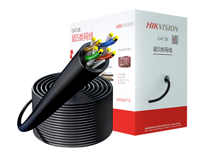 海康威视HIKVISION超五类网线工程级无氧铜箱线0.5非屏蔽双绞线室外防水耐磨工程专用305米/箱DS-1LN5EO-UU/E